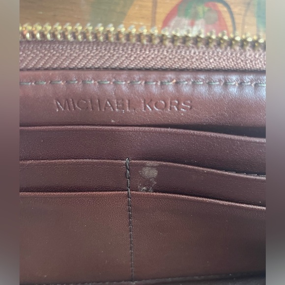 Michael Kors Fabric Signature Long Wallet; in khaki brown with gold accents - Picture 15 of 15